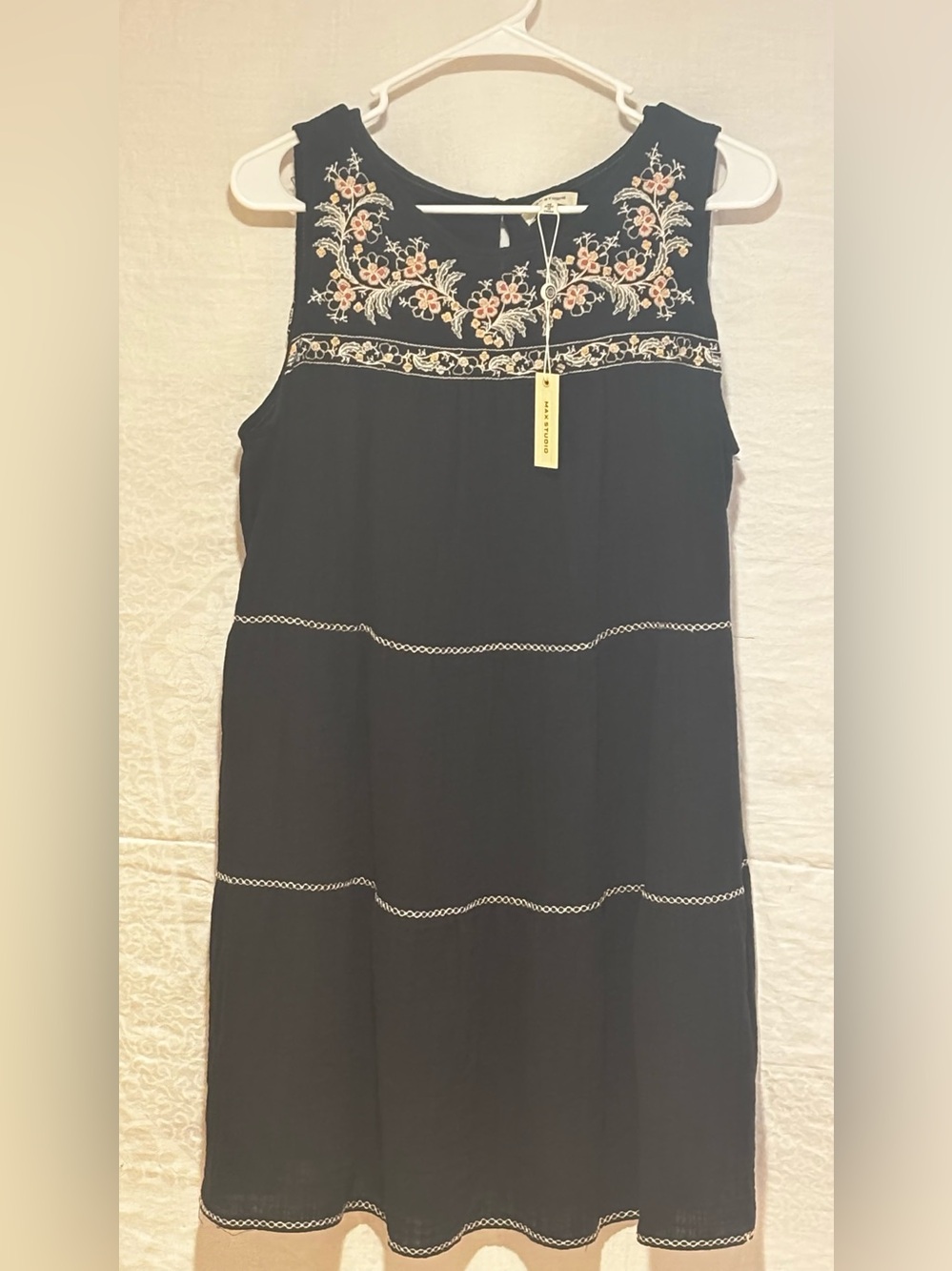 Max Studio Embroidered Black Dress – NWT